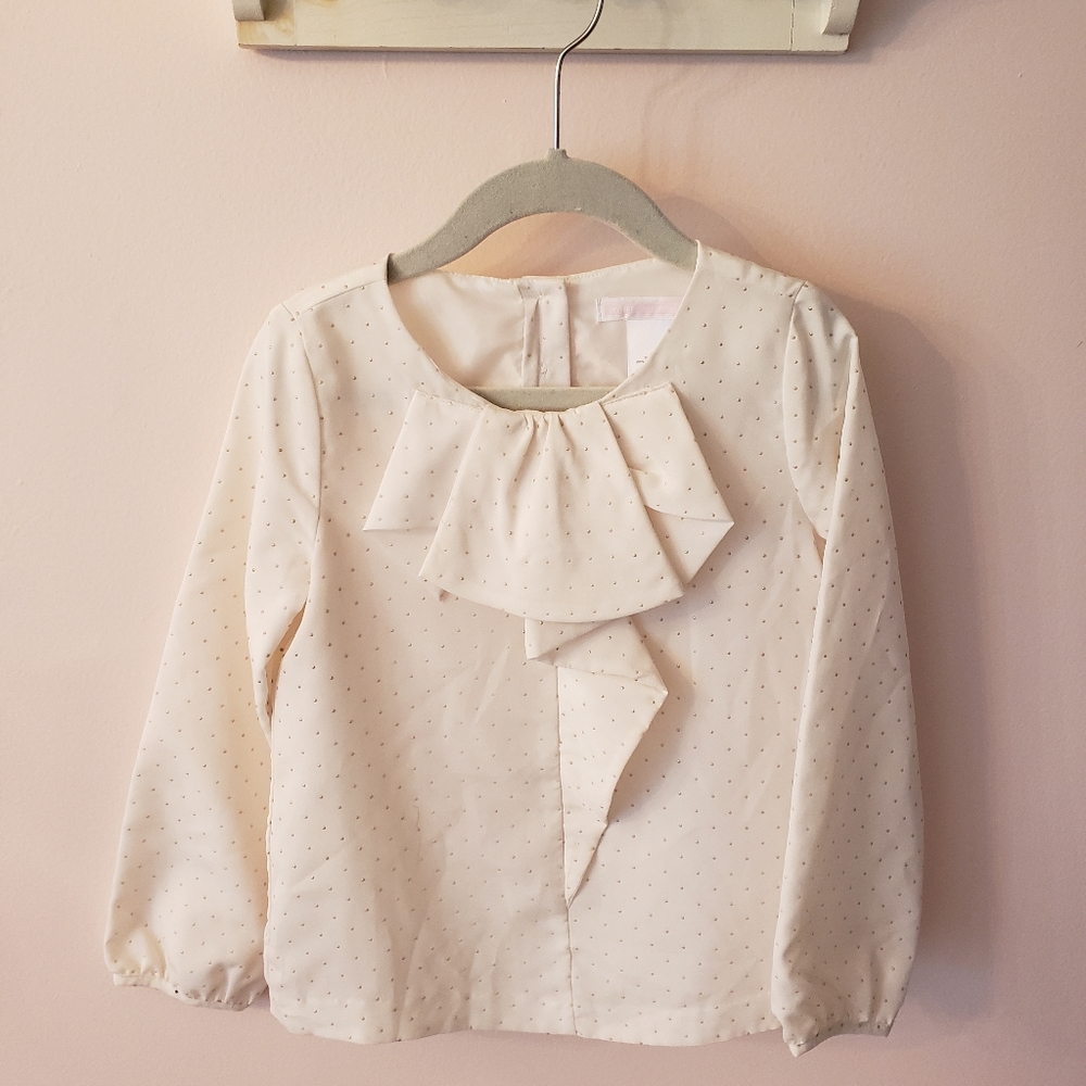 Janie and Jack Cream Ruffle Shirt